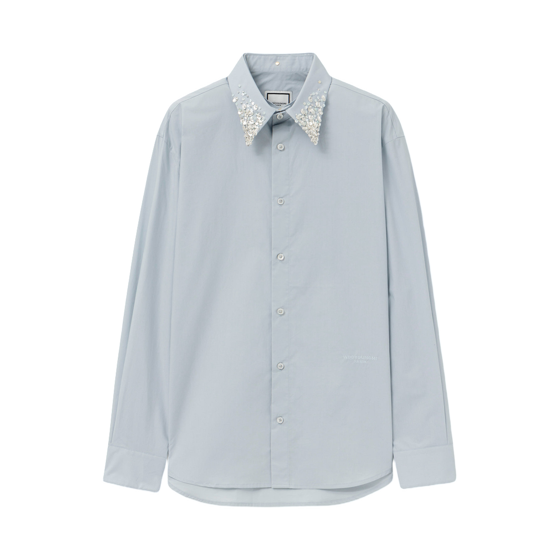 W261SH20870L Wooyoungmi Bead Collar Cotton Shirt Blue - 26SS