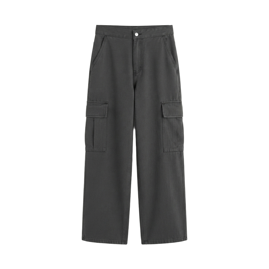 GW3944-차콜 GCLIP Cargo Pocket Loose Fit Straight Cotton Pants Charcoal