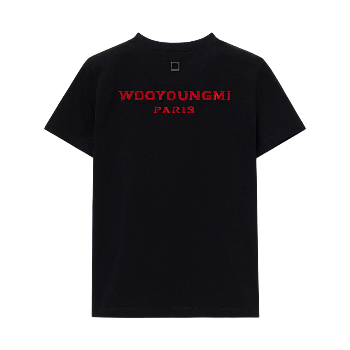 M263TS08708B (W) Wooyoungmi Tufted Embroidery Back Logo T-Shirt Black - 26FW