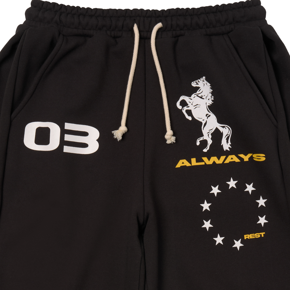 아모우 홀스 스웻 팬츠 블랙(AMOU AMOU Horse Sweat Pants Black) - 3