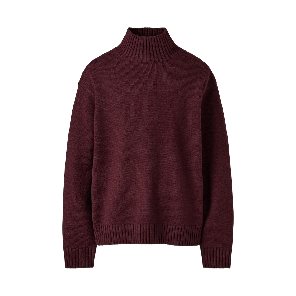 479733-19 Uniqlo C Low Gauge High Neck Sweater Wine