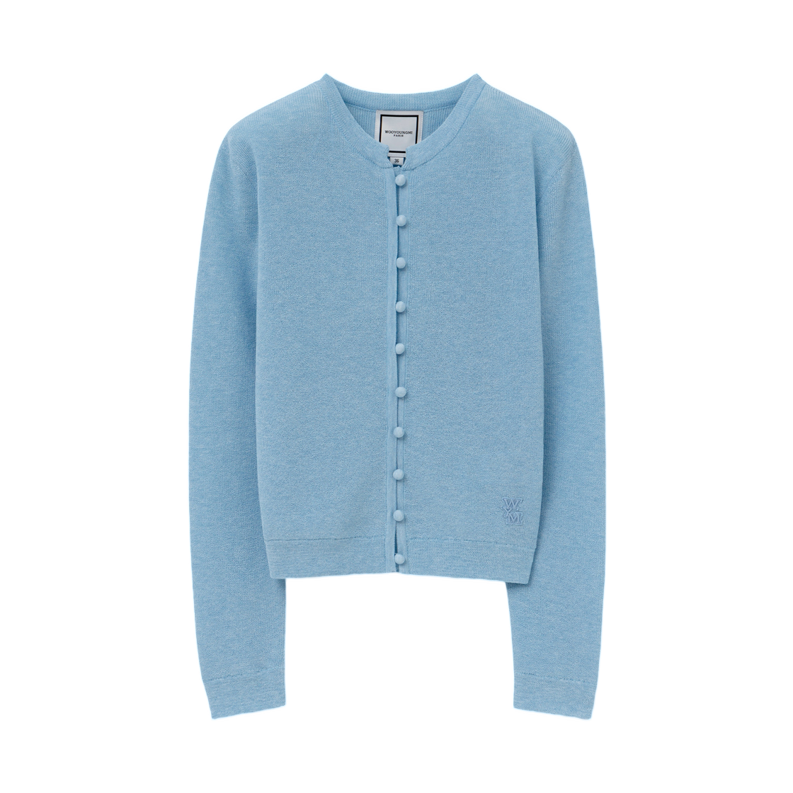 M261KN03525L (W) Wooyoungmi Round Neck Button Cardigan Blue - 26SS