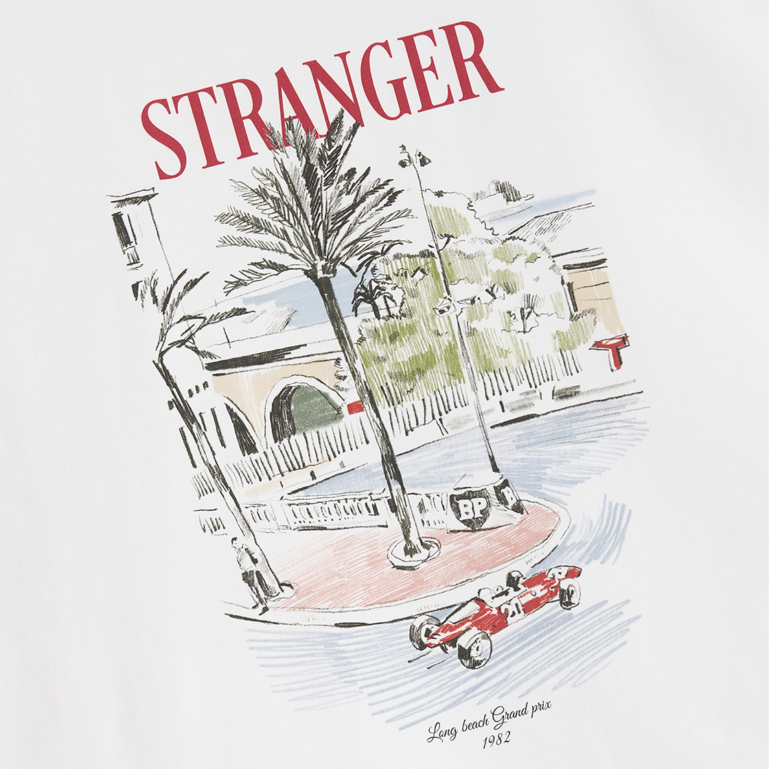 스트레인저 릴렉스 핏 레이서 코튼 티셔츠 화이트(Stranger Relaxed Fit Racer Cotton T-Shirt (White)) - 3