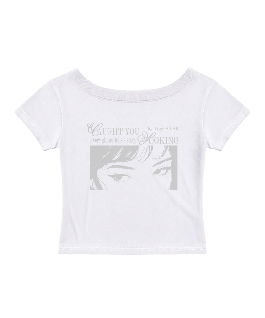 페이지시시 에브리 글랜스 프린팅 원숄더 슬림핏 반팔티 화이트(pagesiisii Every Glance Print One-Shoulder Slim Fit T-Shirt White) - 1