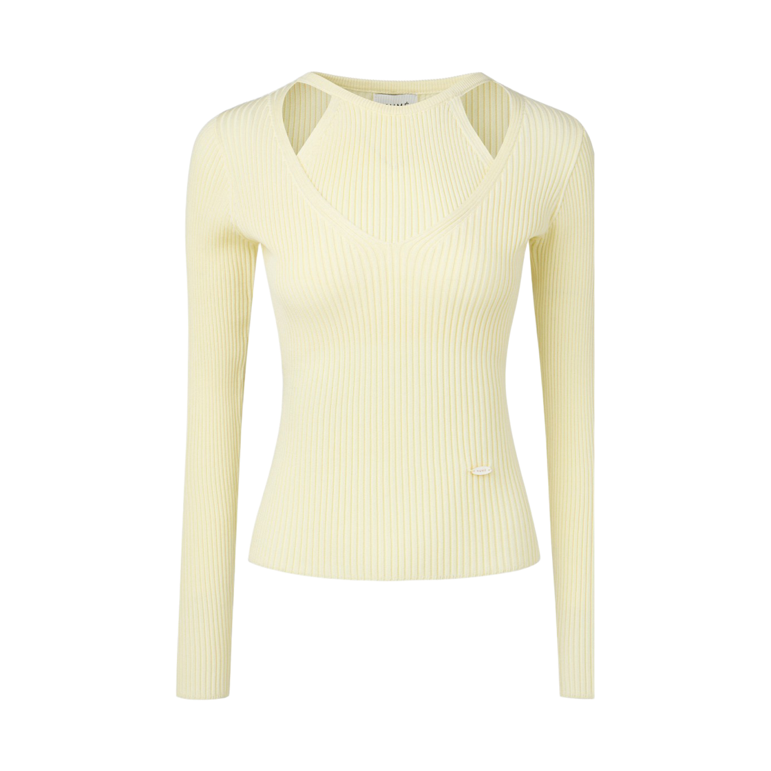 KM-25SS-SW03LYL (W) KUME Halter Layering Tencel Sweater - Light Yellow