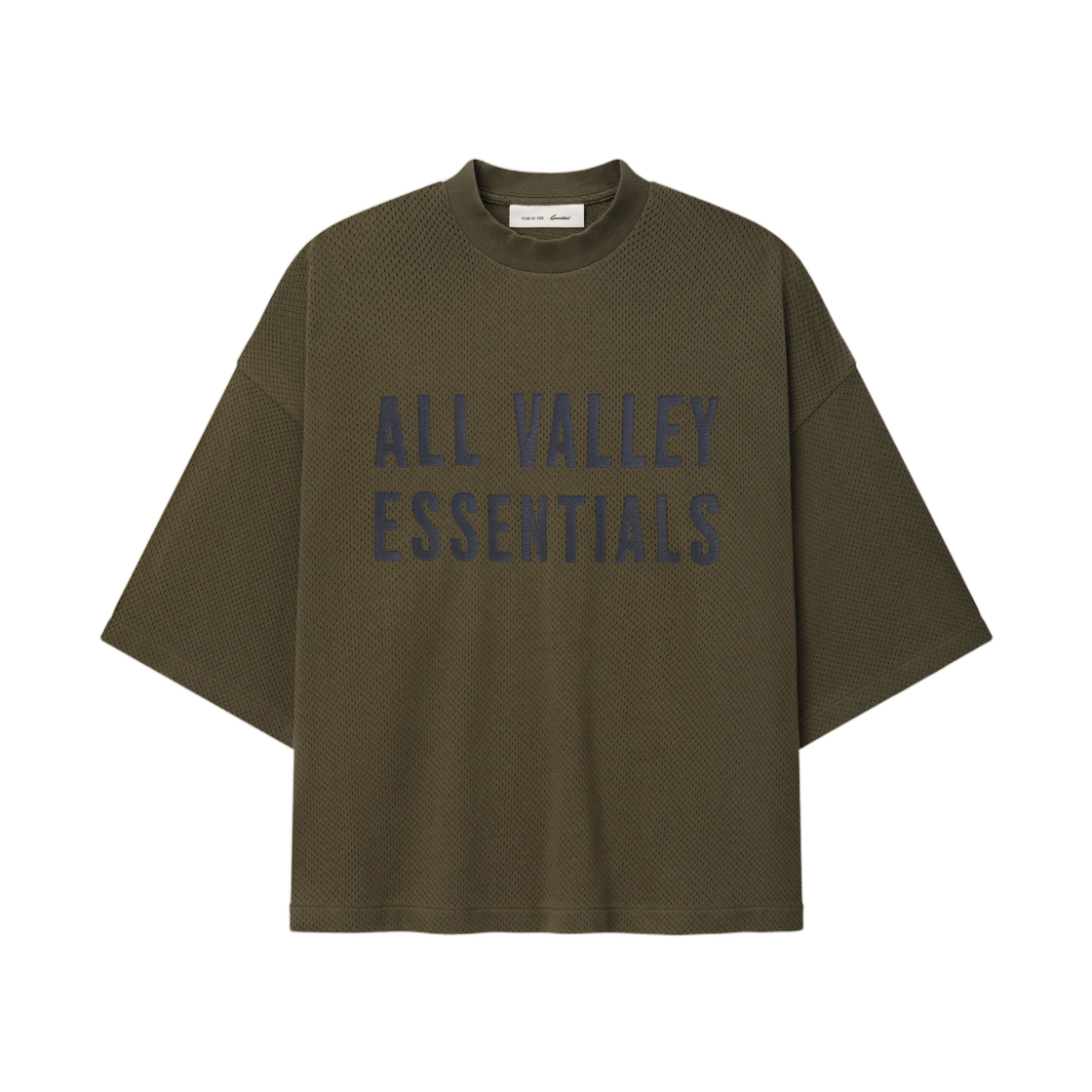 - Essentials Sport Mesh Merch T-Shirt Boxy Fit Moss - 26SS