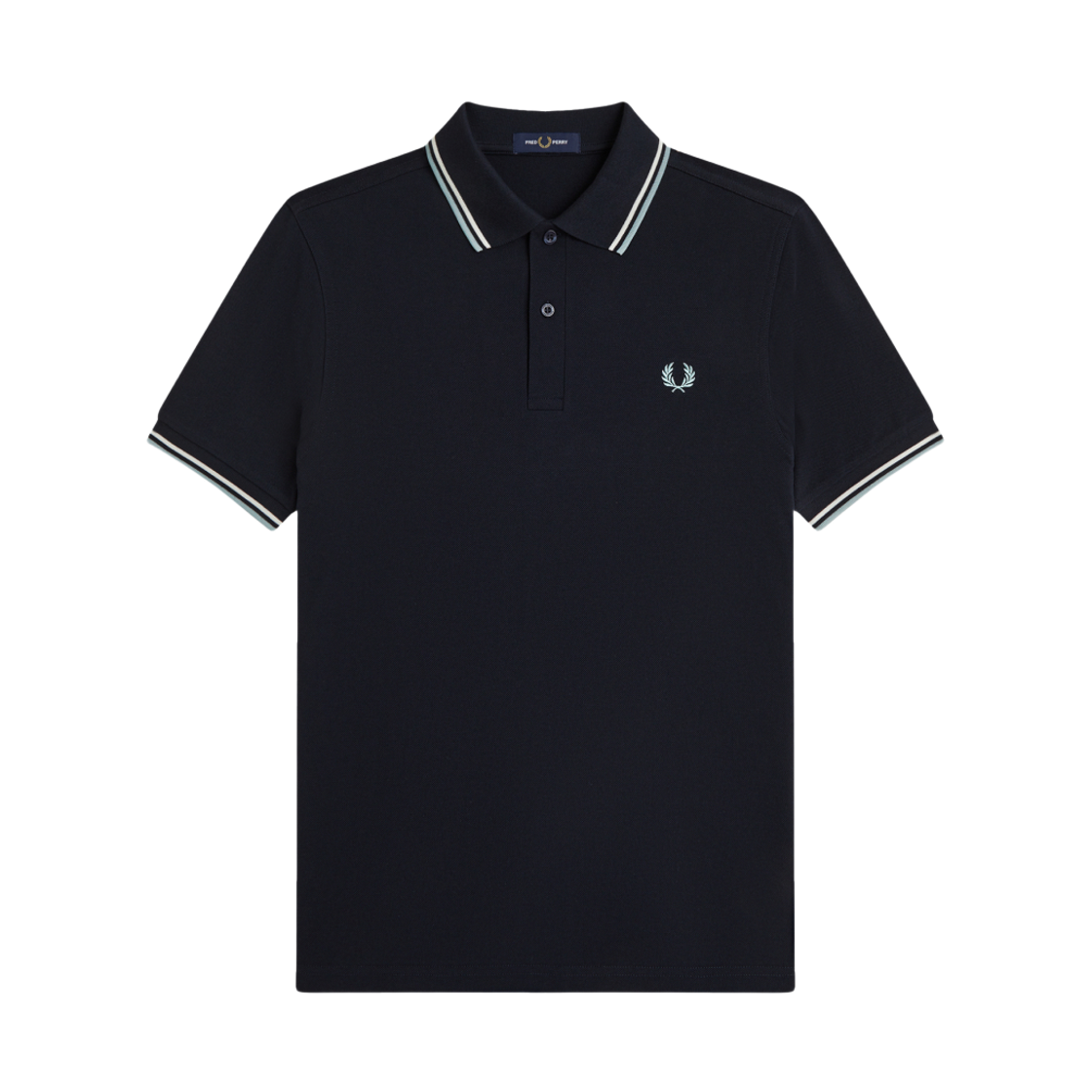 프레드페리 M3600 트윈 팁 프레드페리 셔츠 네이비 에크루 실버블루(Fred Perry M3600 Twin Tipped Fred Perry Shirt Navy Ecru Silver Blue) - 1