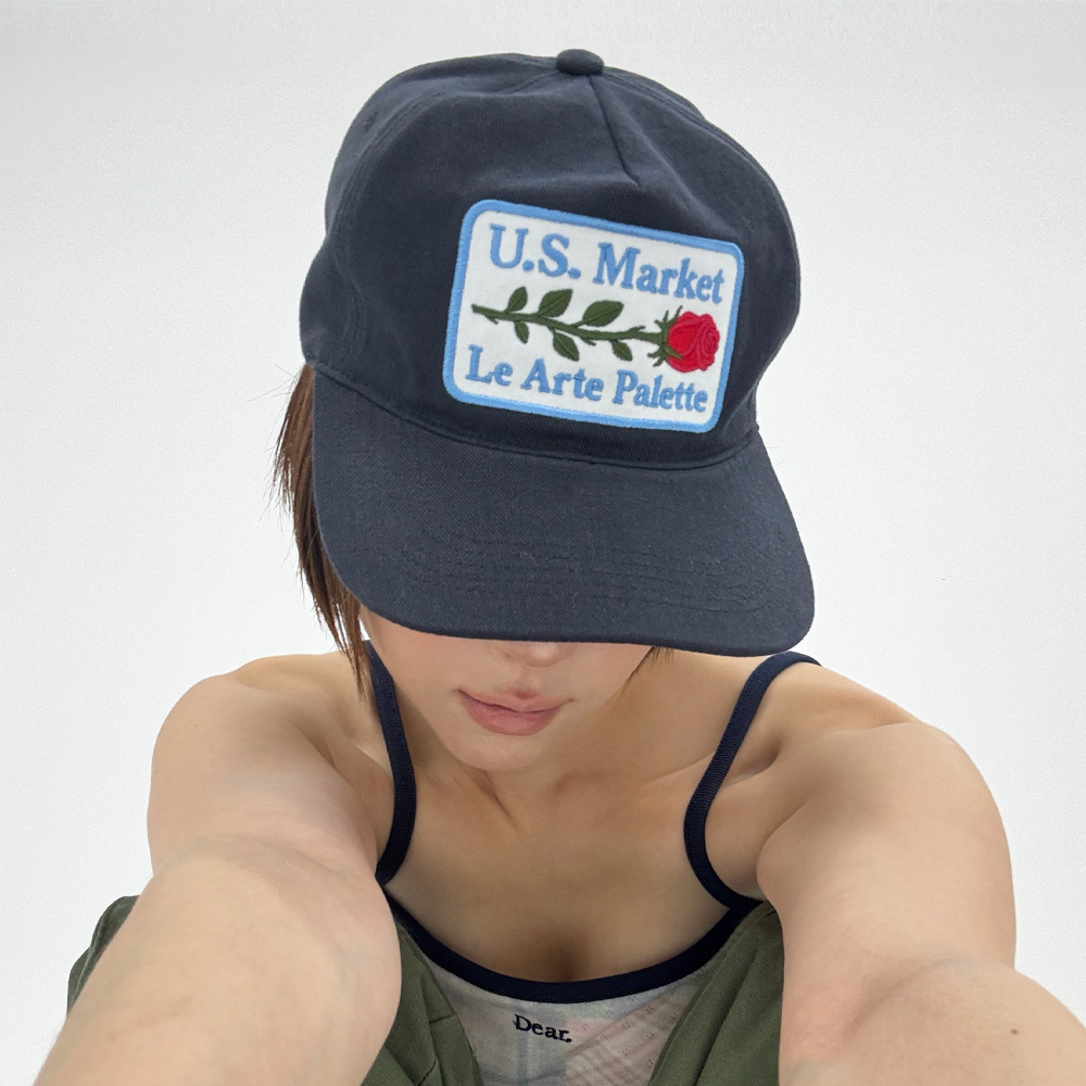 언스테디마켓 로즈 패치 캡 다크네이비(UnsteadyMarket Rose Patch Cap_Dark Navy) - 2