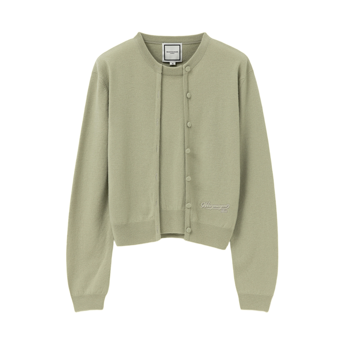 M261KN12531F (W) Wooyoungmi Layered Wool Cardigan Green - 26SS