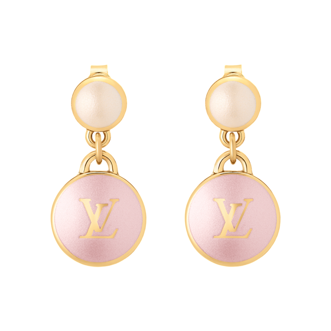M04160 (W) Louis Vuitton LV Pearly Confetti Earrings Gold