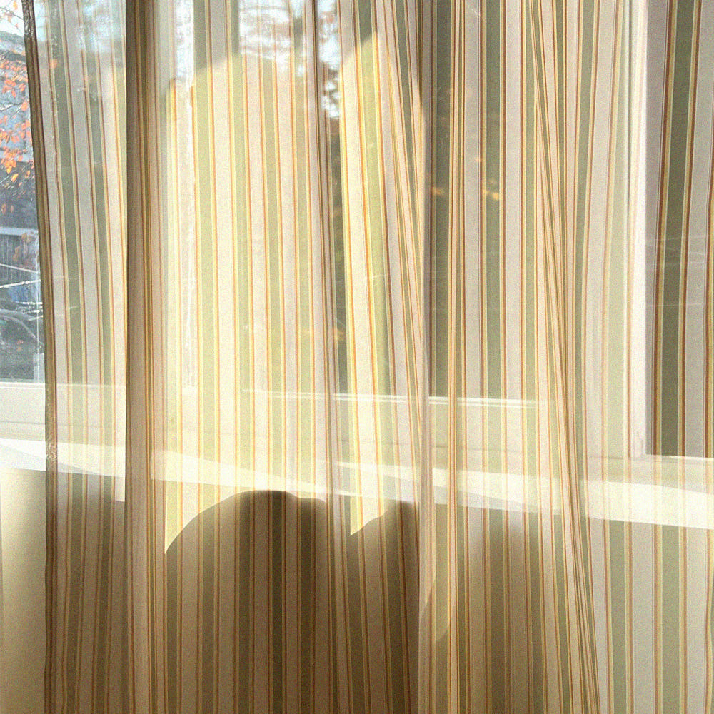 무성화 우디 그린 스트라이프 가리개 가림막 쉬폰 카페 커튼 135x150cm(MUSEONGHWA Woody Green Stripe Chiffon Curtain 135x150cm) - 3