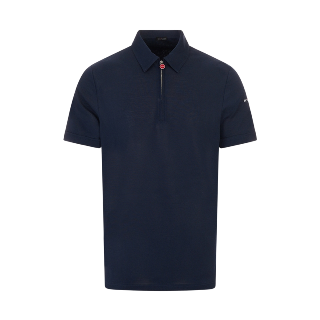 키톤 하프 집 로고 숏슬리브 폴로 네이비(Kiton Half Zip Logo Short Sleeve Polo Navy) - 1