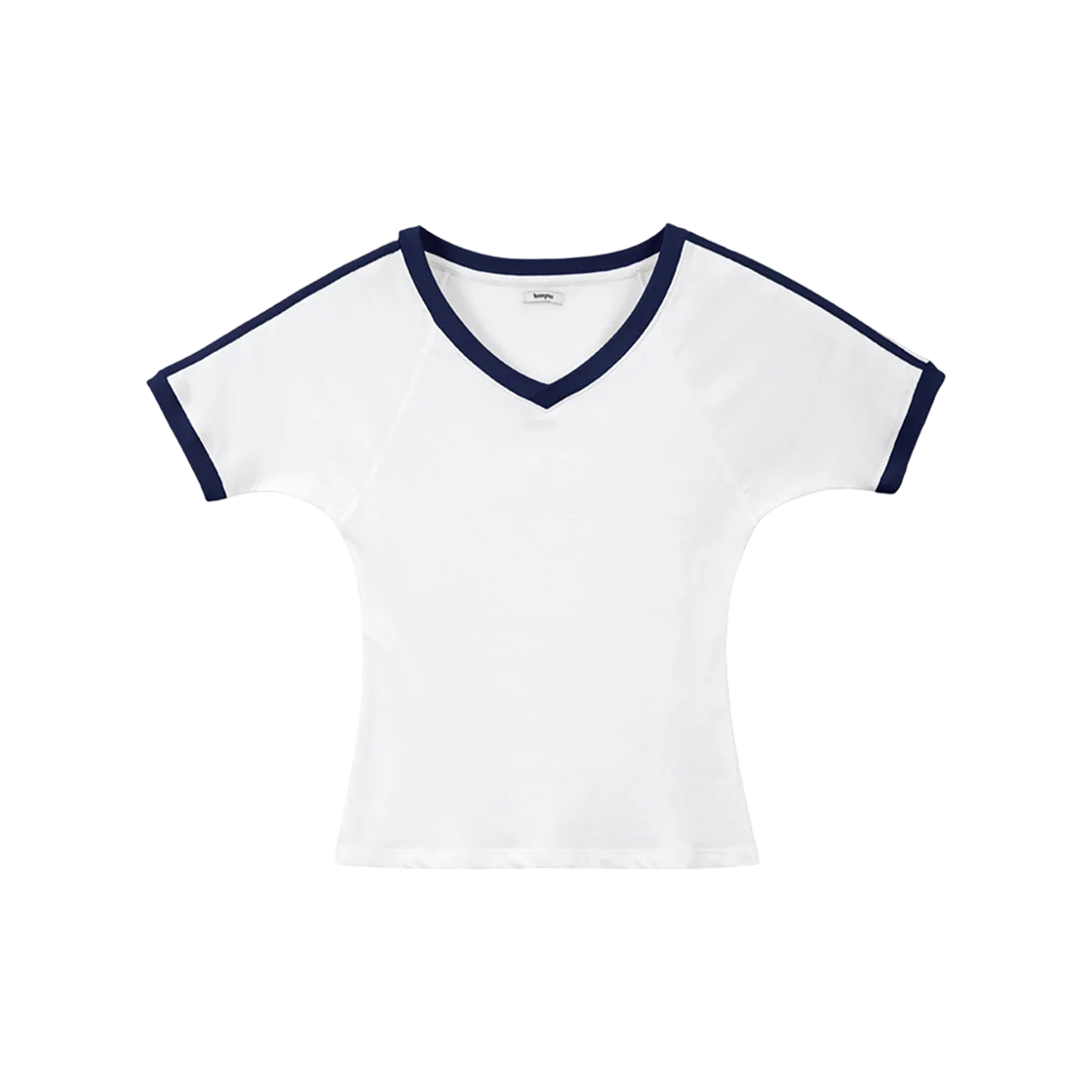 라츠유 브이 넥 링거 티셔츠 네이비(LOTS YOU V neck Ringer T-shirts Navy)