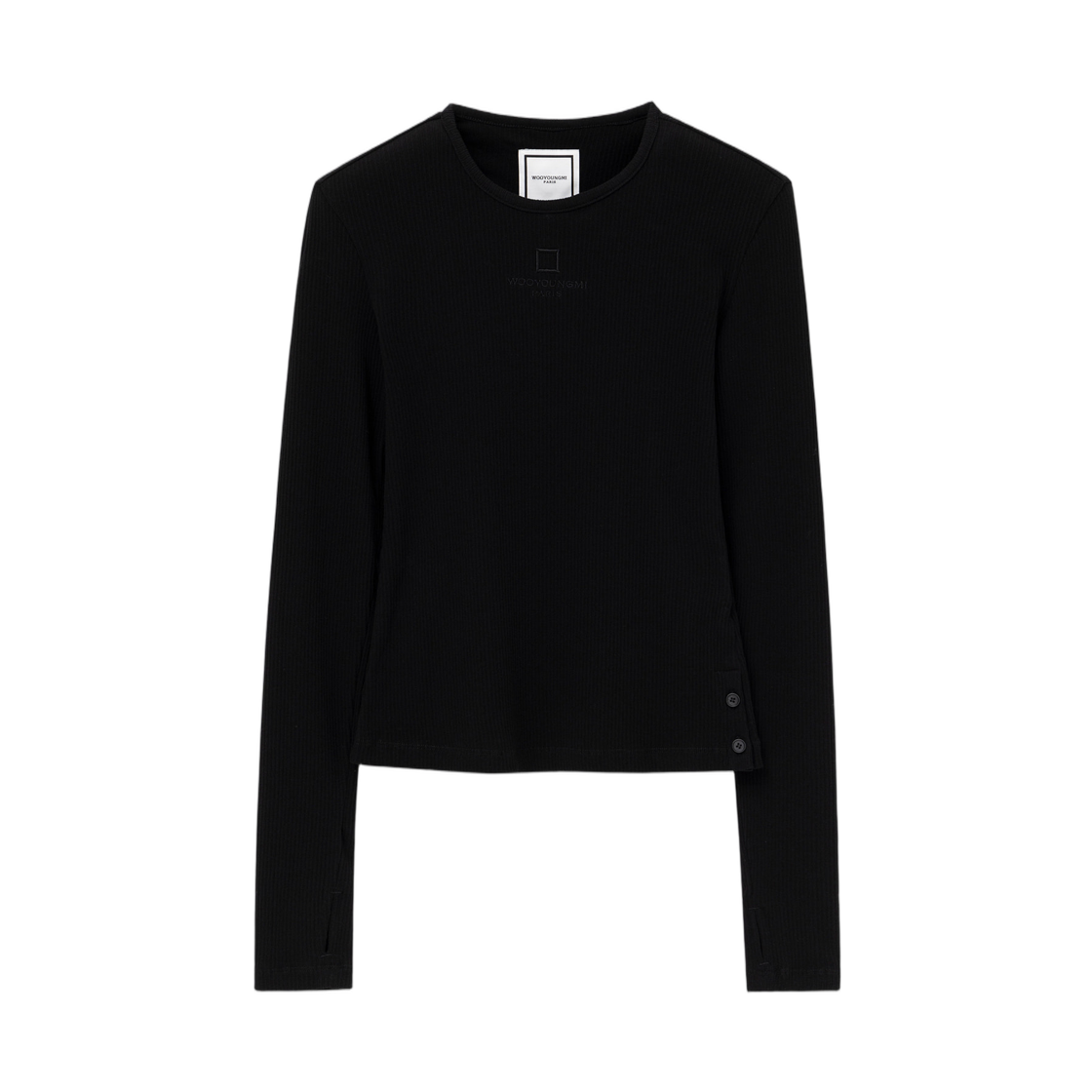 M263TS15728B (W) Wooyoungmi Long Sleeve Rib T-Shirt Black - 26FW