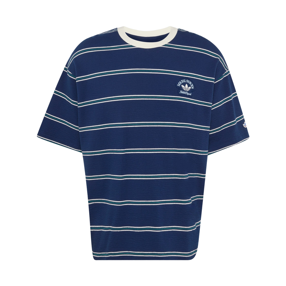 KW8248 Adidas Originals Resort S T-Shirt Night Indigo Off White - KR Sizing