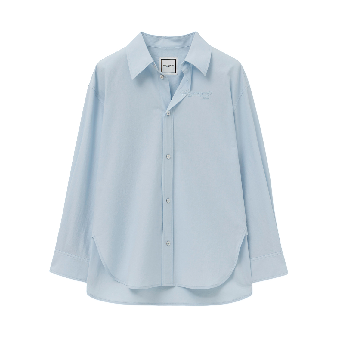 M261SH11862L (W) Wooyoungmi Unbalanced Collar Shirt Blue - 26SS