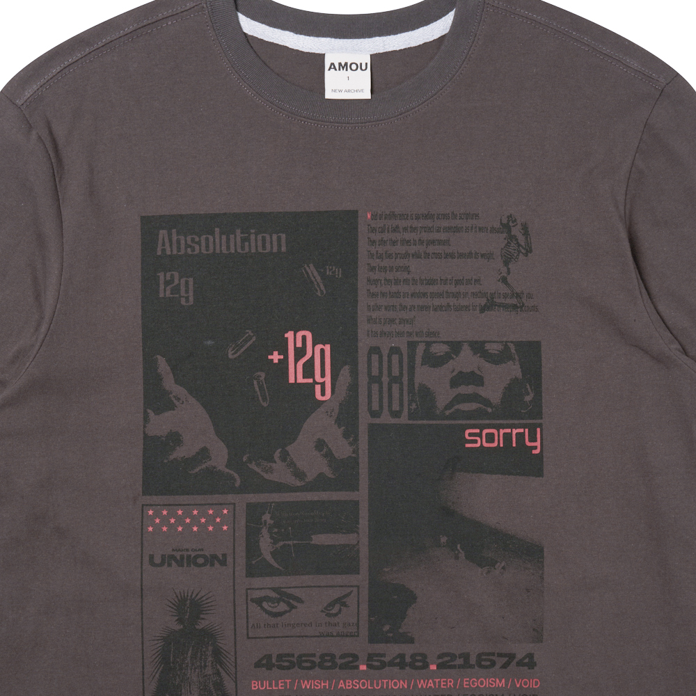 아모우 12 그램 롱슬리브 차콜 그레이(AMOU 12 gram Long Sleeve Chacoal Gray) - 3