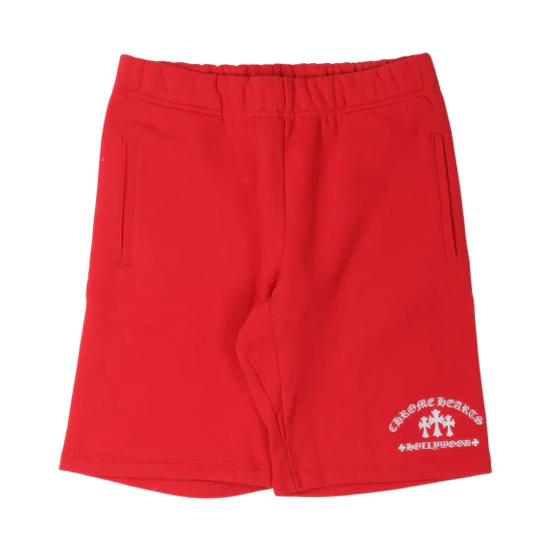 - Chrome Herats Cemetary Cross Embroided Sweat Short Red