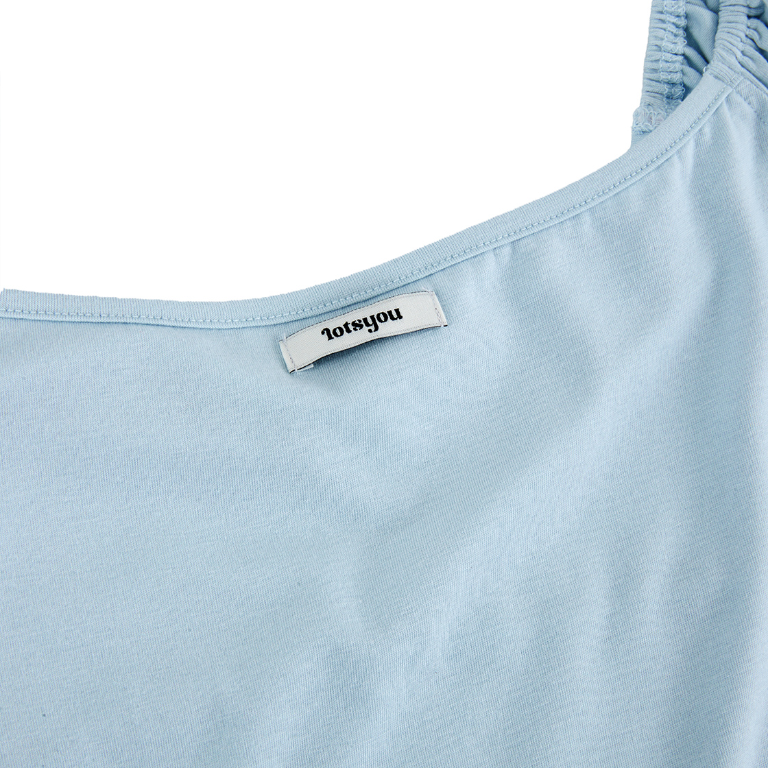 라츠유 엘라 셔링 티셔츠 스카이 블루(LOTS YOU Ella Shrring T-shirt Sky Blue) - 5