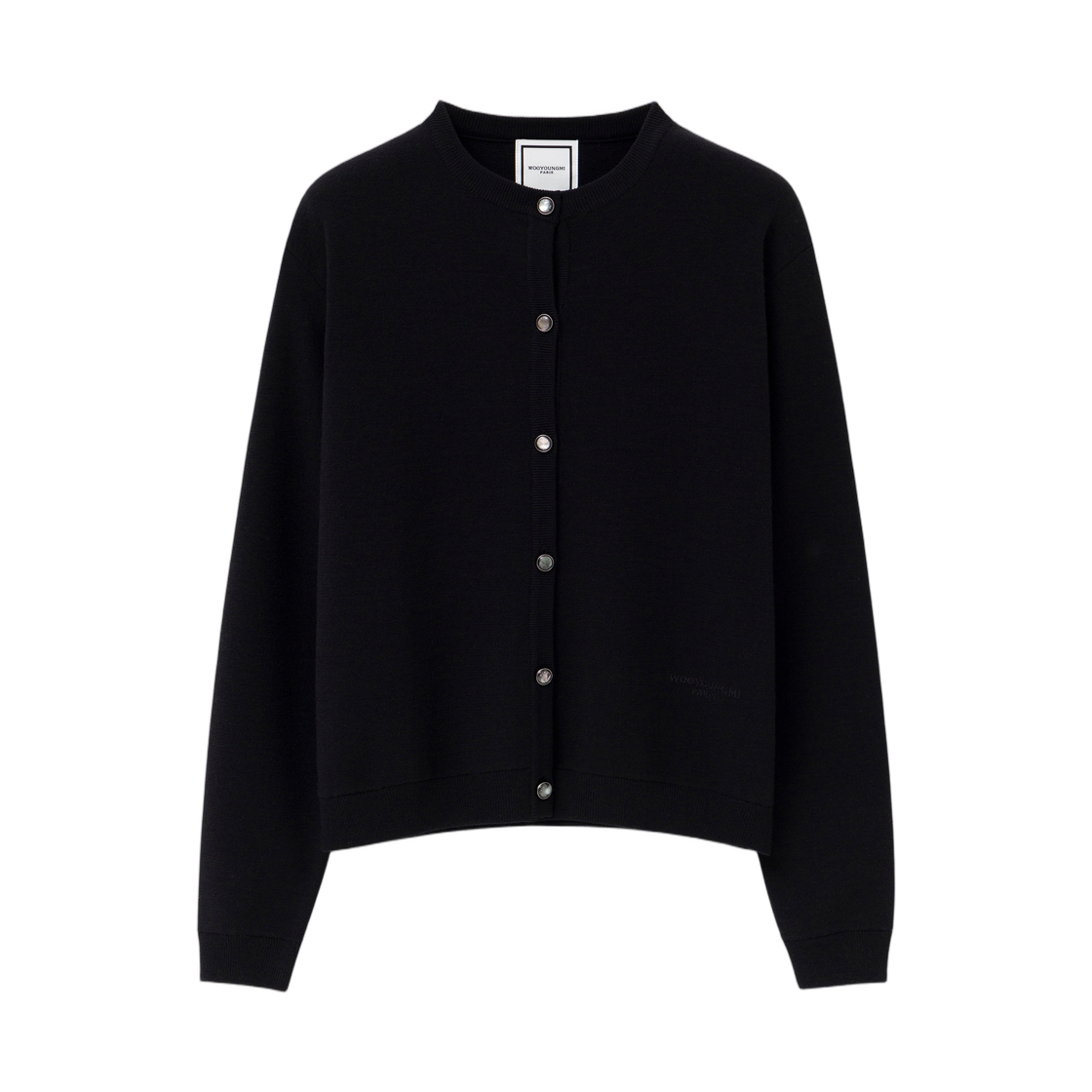 M263KN03501B (W) Wooyoungmi Round Neck Button Cardigan Black - 26FW