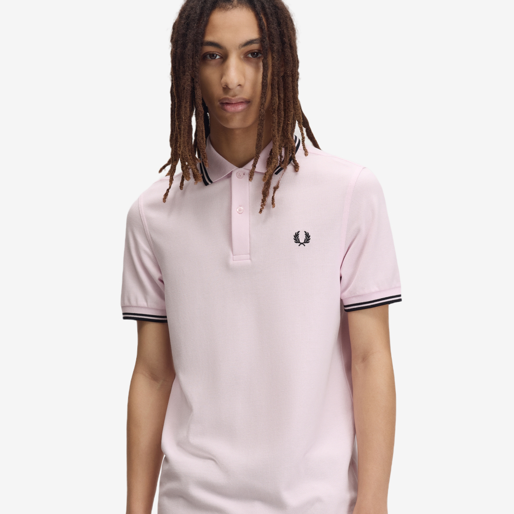 프레드페리 M3600 트윈 팁 프레드페리 셔츠 아이스핑크 네이비(Fred Perry M3600 Twin Tipped Fred Perry Shirt Ice Pink Navy) - 4