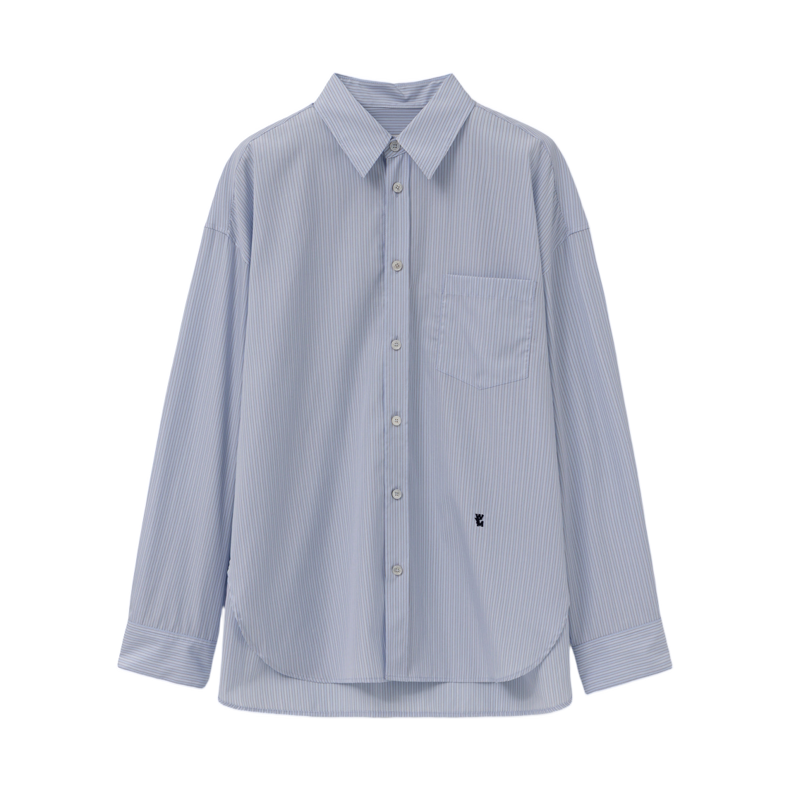 W263SH04826L Wooyoungmi Stripe Cotton Shirt Blue - 26FW
