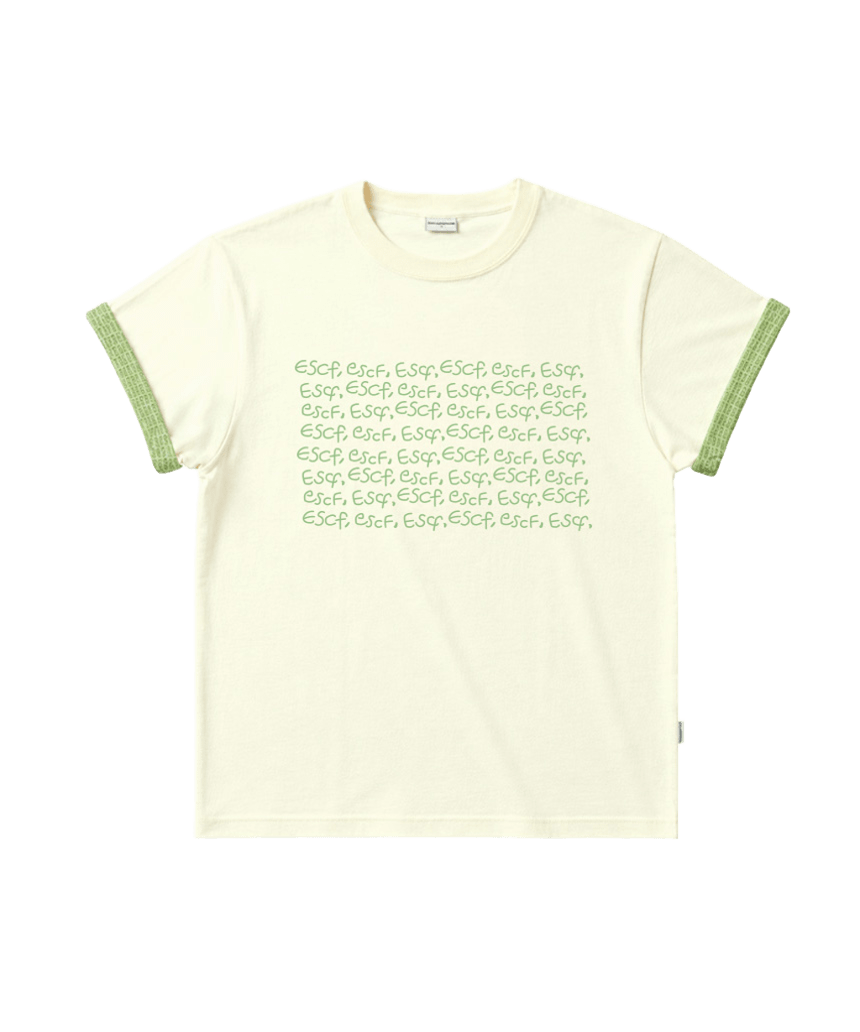E261RUT010YE Escapefrom ESCF Lettering Print Roll-Up T-Shirt Lemon