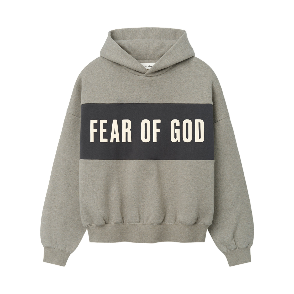 - Essentials Cropped Relaxed Panelled Hoodie Seal Heather Iron Grey - 26SS