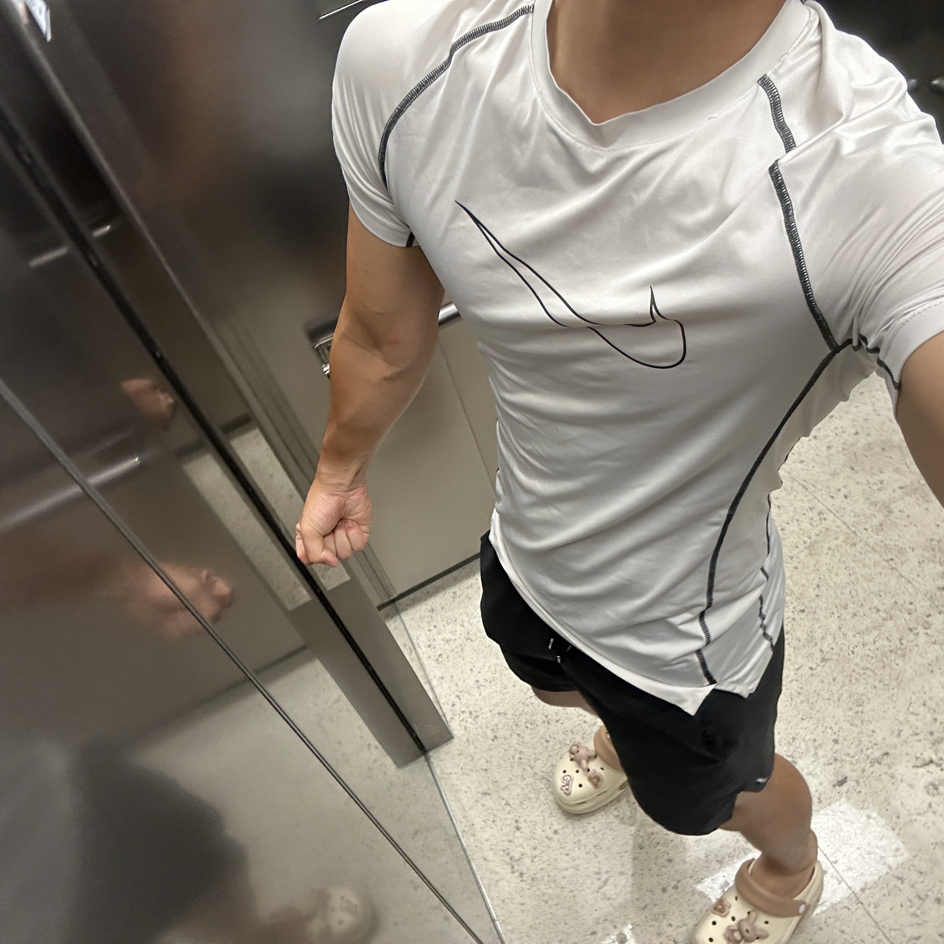 Nike Pro Dri-Fit Tight Fit Short Sleeve Top White - Asia 착용 스타일