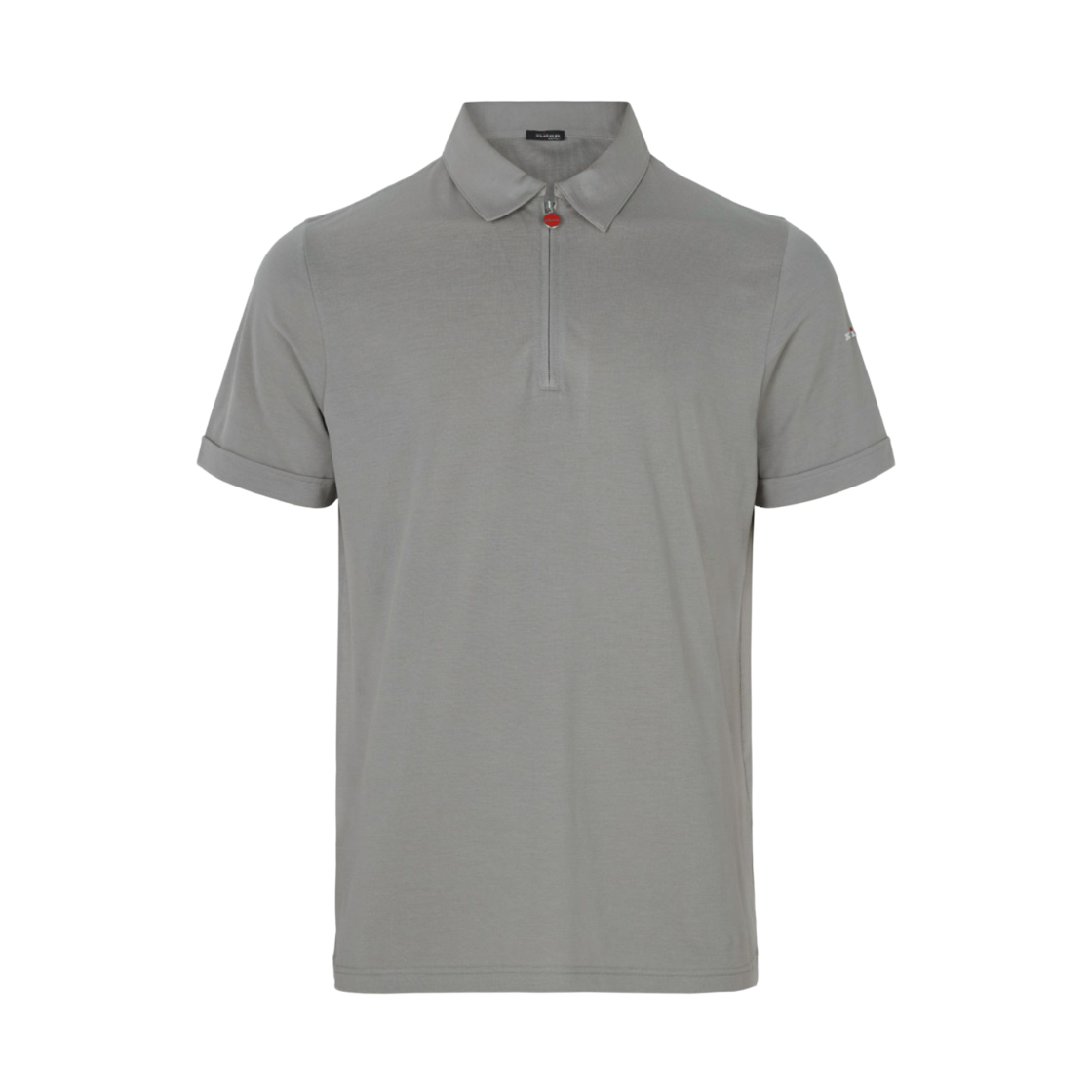 키톤 하프 집 로고 숏슬리브 폴로 그레이(Kiton Half Zip Logo Short Sleeve Polo Grey)