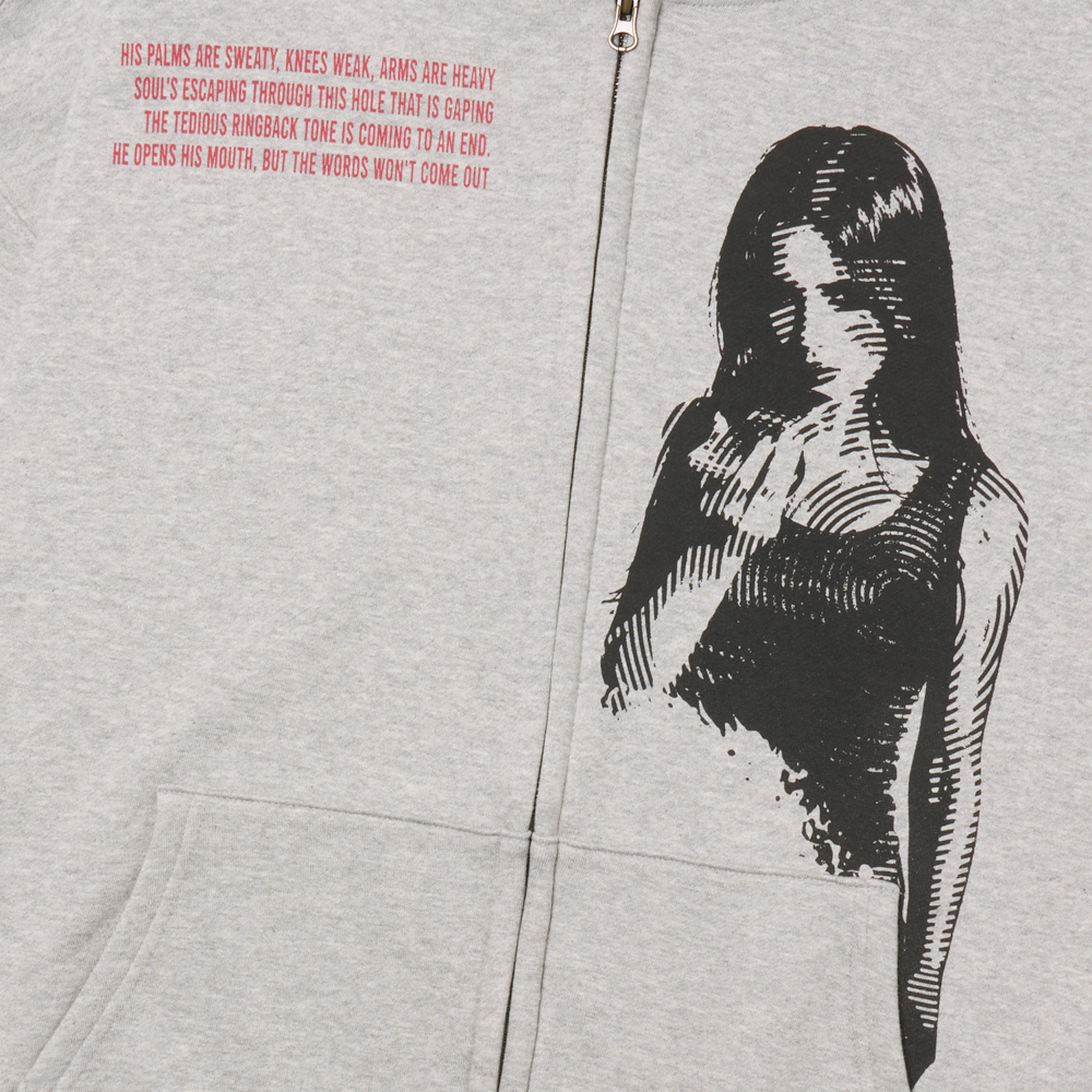 아모우 콜백 후디 집업 화이트 그레이(AMOU Call Back Hoodie Zip-up White Gray) - 3