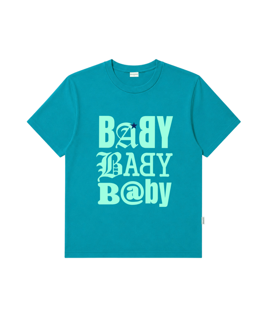 이스케이프프롬 베이비 프린트 오버핏 반팔티 터콰이즈 민트(Escapefrom Baby Print Oversized T-Shirt Turquoise Mint)