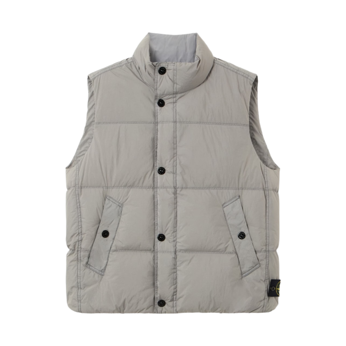 L2S15G1000-10S0A23-V0060 Stone Island G100010 Crinkle Reps NY Wind Resistant Down Vest with Anti Drop Grey - 26FW