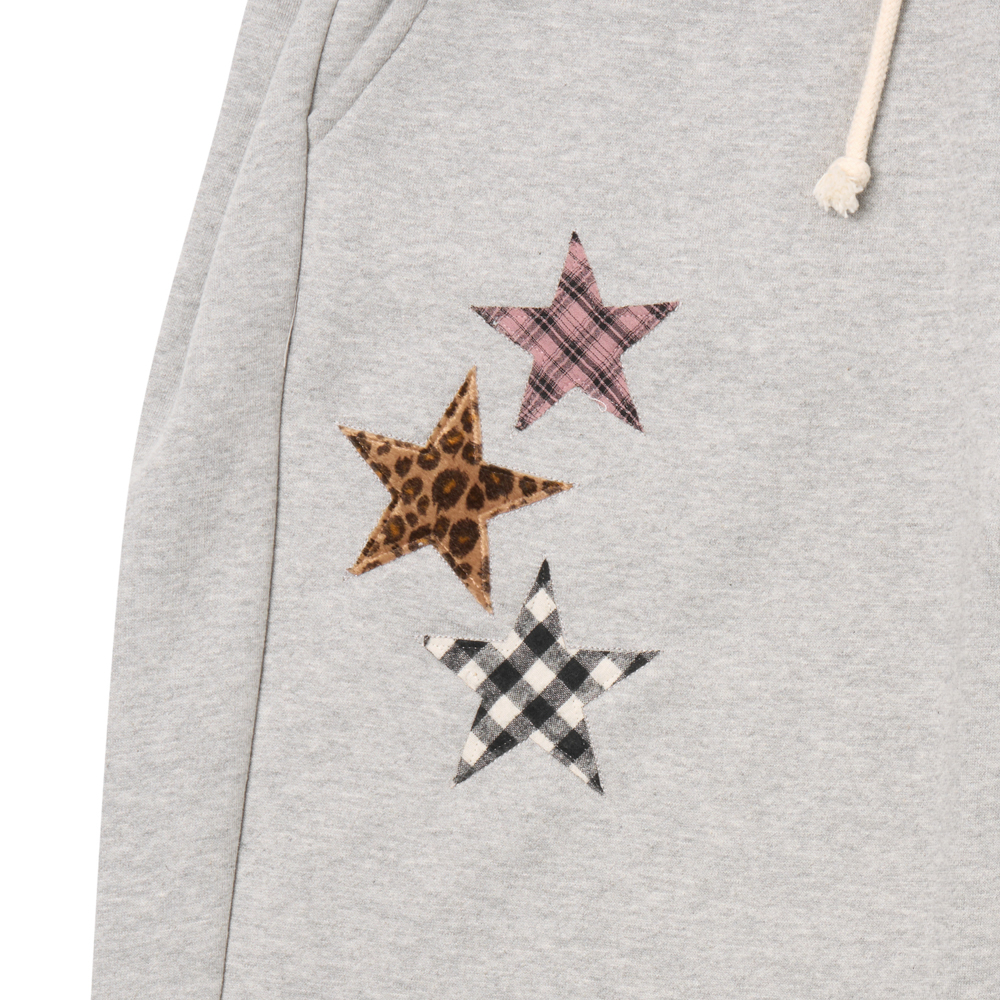 아모우 믹스 스타 아플리케 스웻 팬츠 그레이(AMOU Mix Star Applique Sweat Pants Gray) - 3