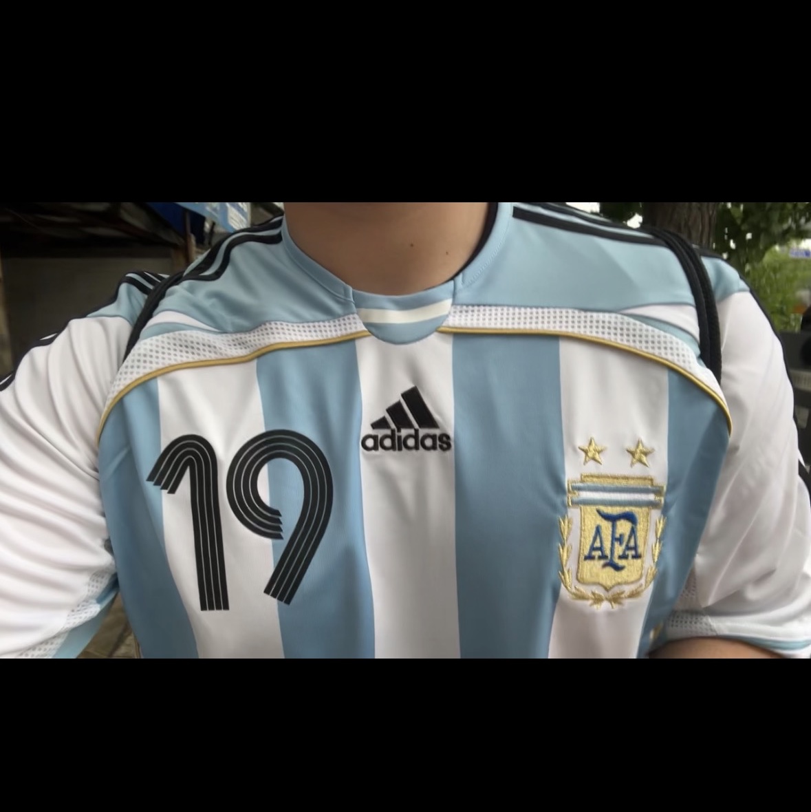 Adidas Argentina 2006 Home Jersey Messi White (Marking Ver.) - KR Sizing 착용 스타일 - 1