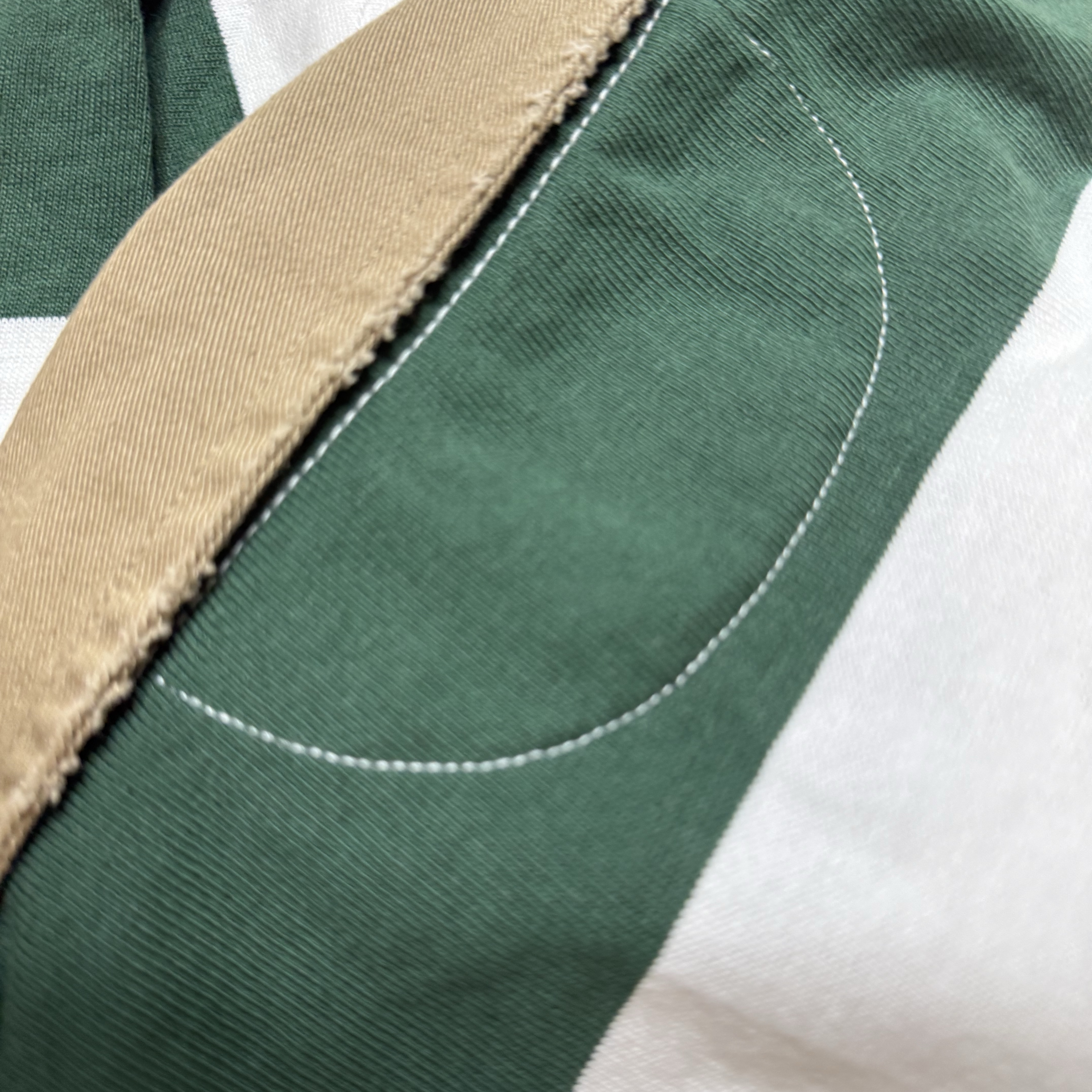 [10%적립] Polo Ralph Lauren Classic Fit Khaki Collar Rugby Shirt Grass Green Trophy Cream - 26SS 착용 스타일 - 7