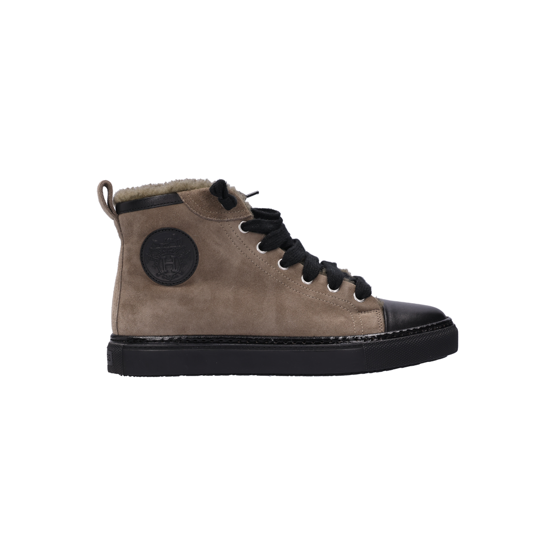 ITCC37FUIOCP Hermes Jimmy High Top Sneakers in Olive Suede