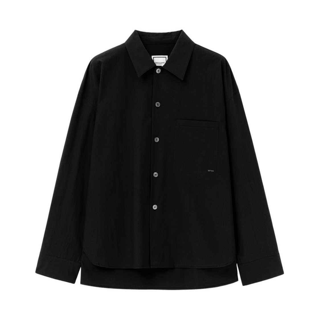 W261SH02843B Wooyoungmi Washed Cotton Shirt Black - 26SS