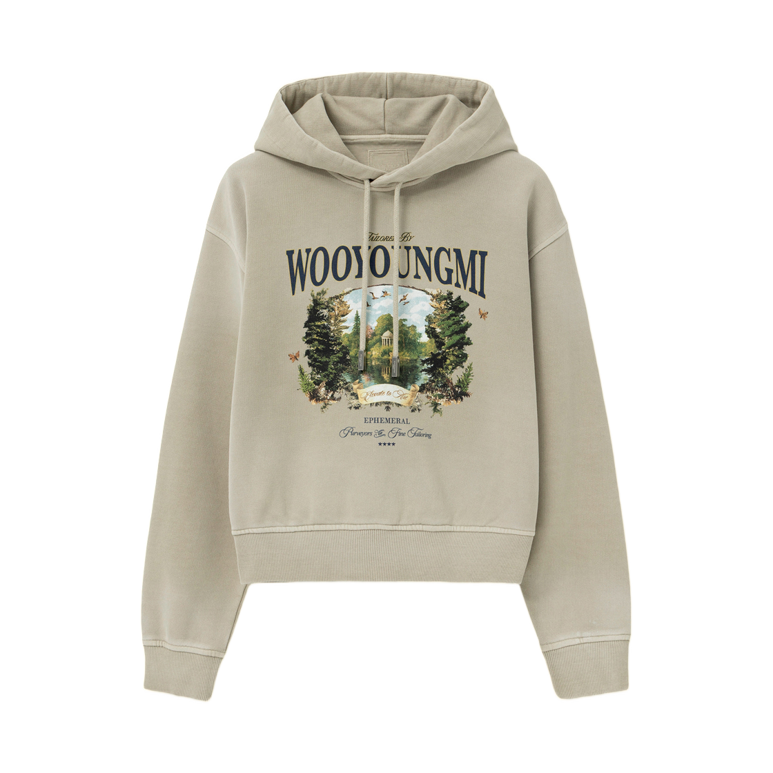 M261TS35795E (W) Wooyoungmi Garden Graphic Hooded T-Shirt Beige - 26SS