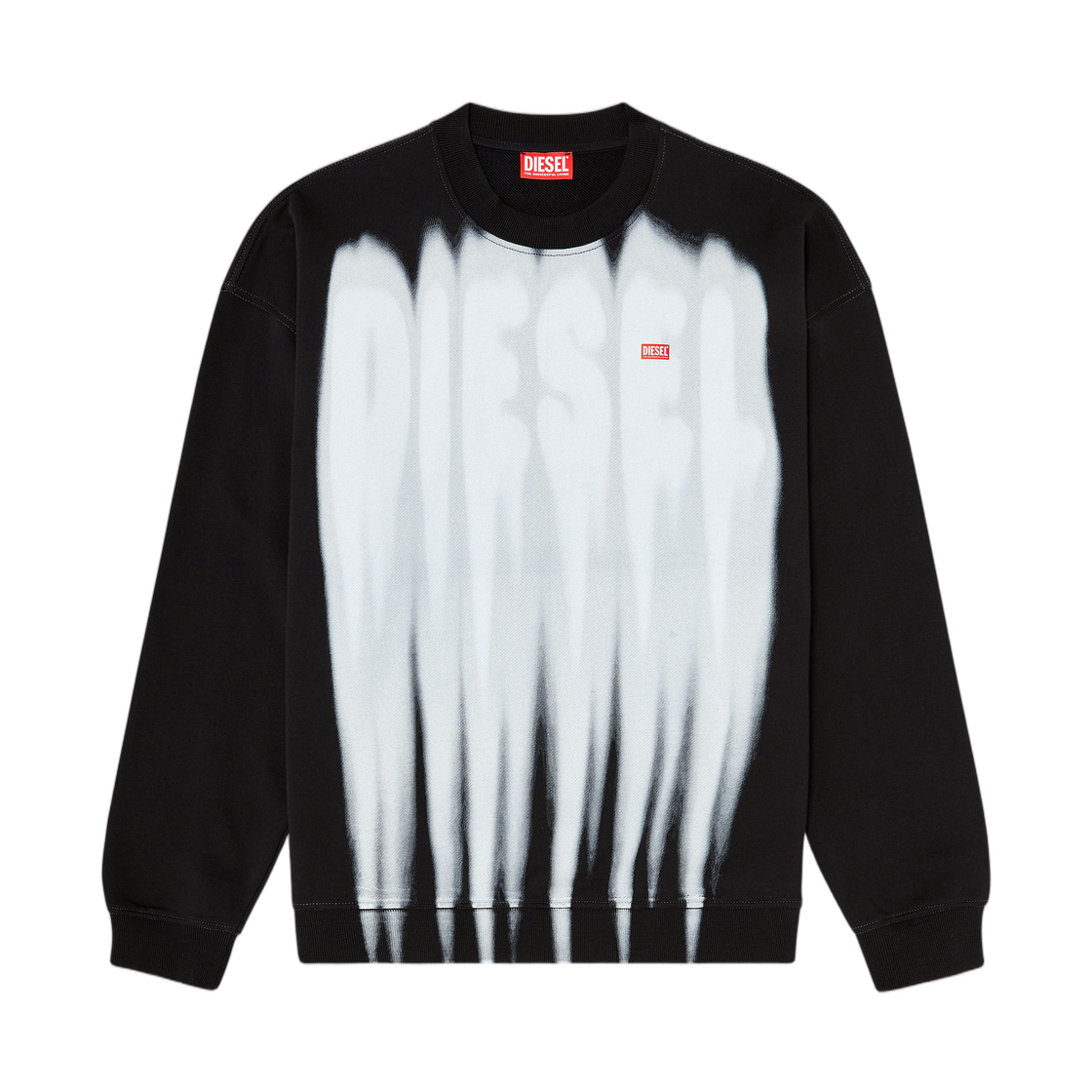 A226770EFBU-9XX Diesel Cotton Sweatshirt with Graphic Print Black White