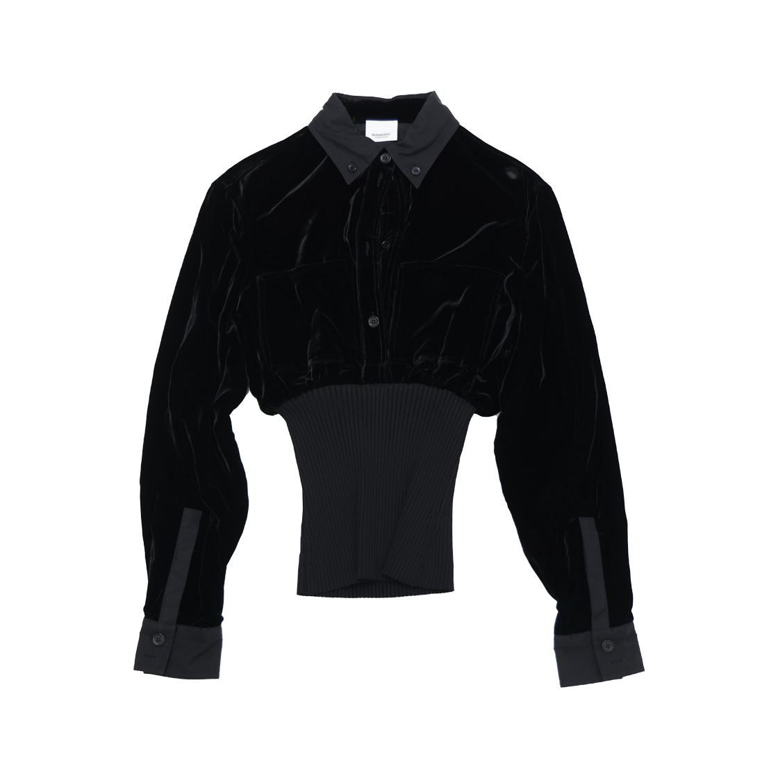 IT3IJFS2PRRW Burberry Velvet Shirt in Black 8062007