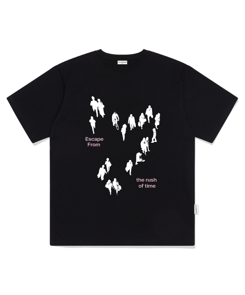 이스케이프프롬 러쉬 오브 타임 프린트 오버핏 반팔티 그레이(Escapefrom Rush of Time Print Oversized T-Shirt Gray) - 4