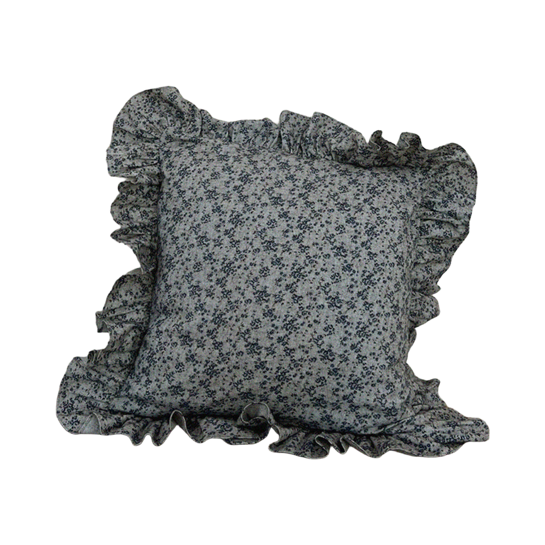 무성화 블루이즈더웜 꽃무늬 빈티지 프릴 쿠션커버 45x45cm(MUSEONGHWA Blue Is The Warm Flower-Patterned Vintage Frill Cushion Cover 45x45cm)