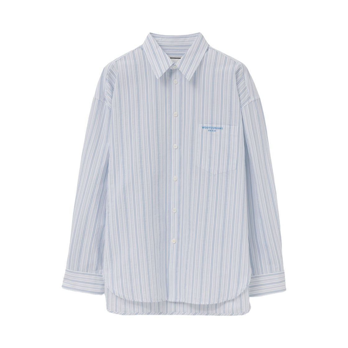 W261SH11837L Wooyoungmi Oversized Stripe Shirt Blue - 26SS