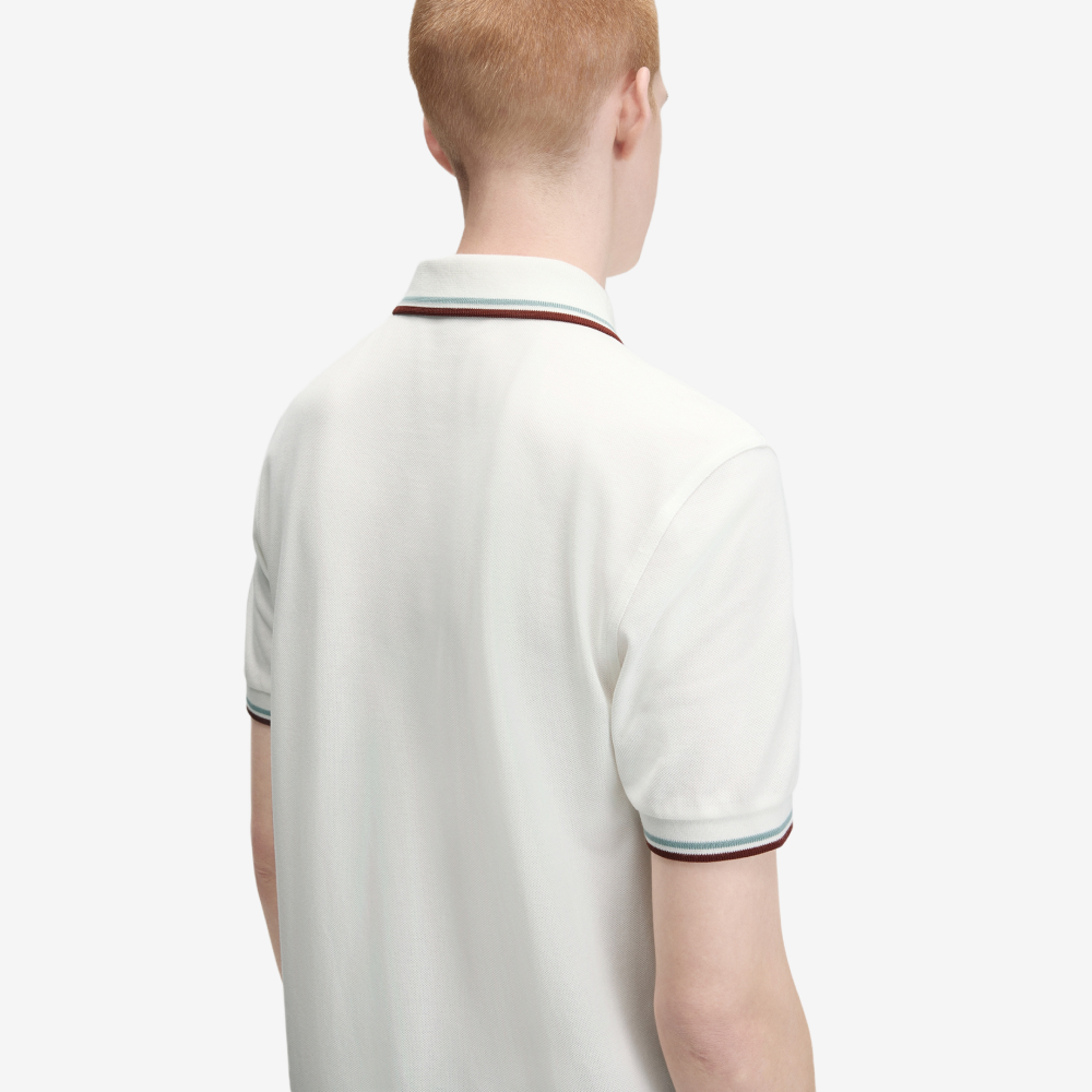 프레드페리 M3600 트윈 팁 프레드페리 셔츠 스노우화이트 실버블루 브랜디(Fred Perry M3600 Twin Tipped Fred Perry Shirt Snow White Silver Blue Brandy) - 5