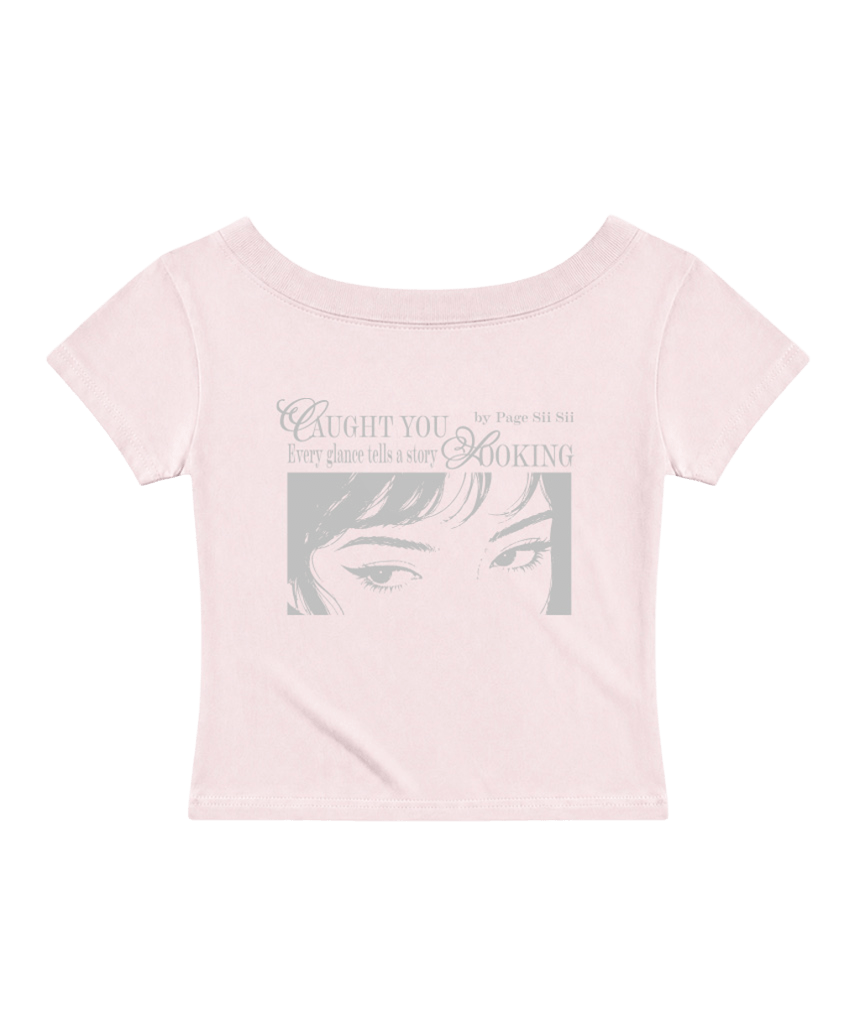 페이지시시 에브리 글랜스 프린팅 원숄더 슬림핏 반팔티 핑크(pagesiisii Every Glance Print One-Shoulder Slim Fit T-Shirt Pink) - 1
