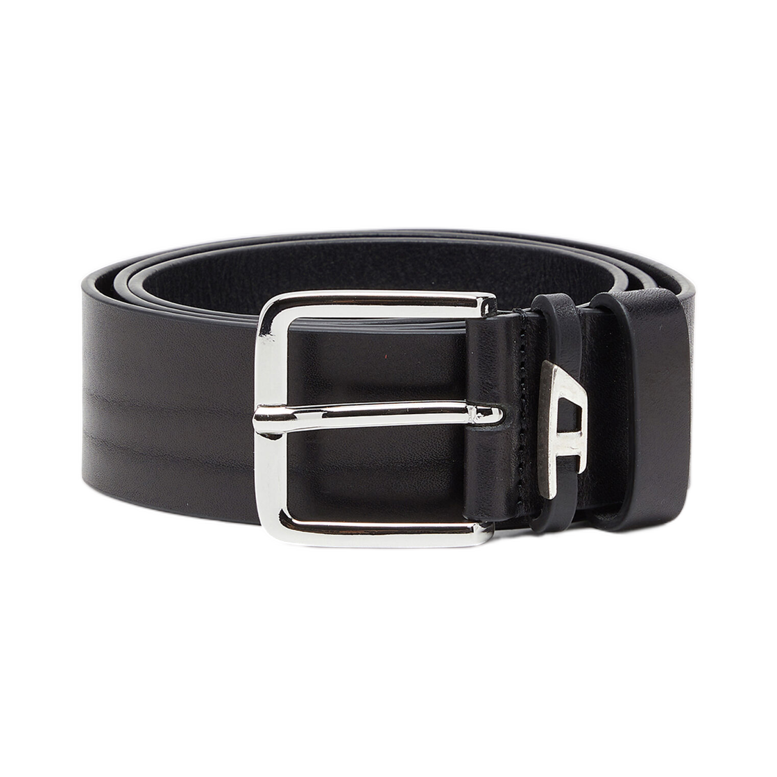 X10858PR666-T8013 Diesel 4cm Crinkle Leather Belt Black