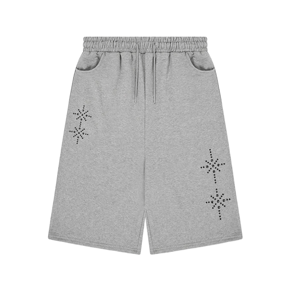 이스케이프프롬 E 스타 핫픽스 디테일 버뮤다 스웻팬츠 그레이(Escapefrom E Star Hotfix Detail Bermuda Sweat Shorts Gray) - 1