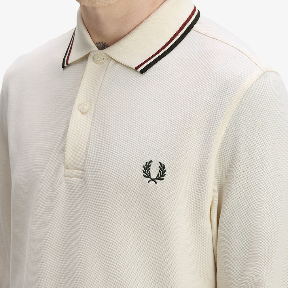 프레드페리 M3636 롱슬리브 트윈 팁 프레드페리 셔츠 에크루 브랜디 나이트그린(Fred Perry M3636 L/S Twin Tipped Fred Perry Shirt Ecru Brandy Night Green) - 4