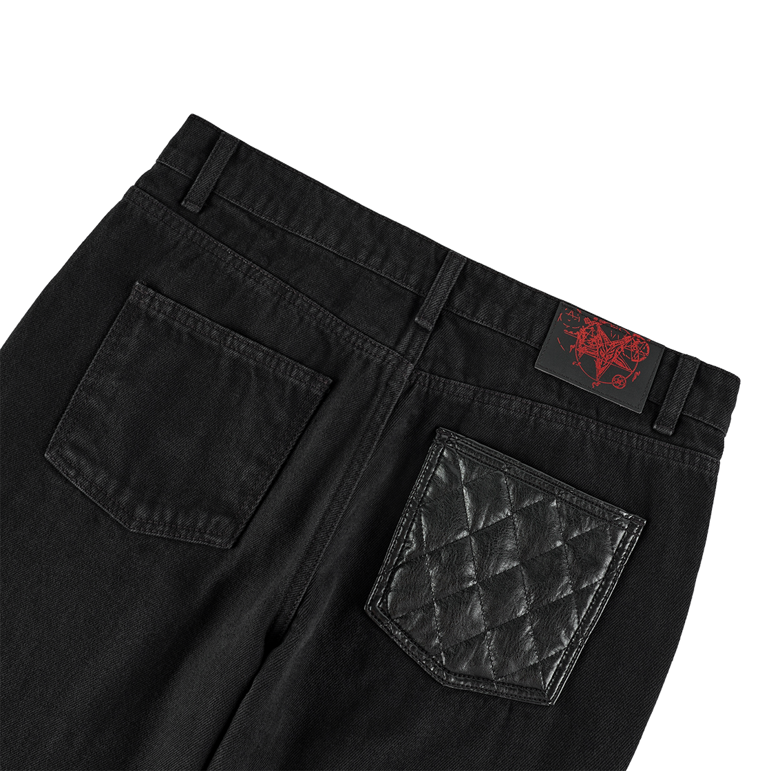 에모스탠스클럽 레더 패치 플레어드 진 V3 블랙(emostanceclub Leather Patch Flared Jeans V3 Black) - 6
